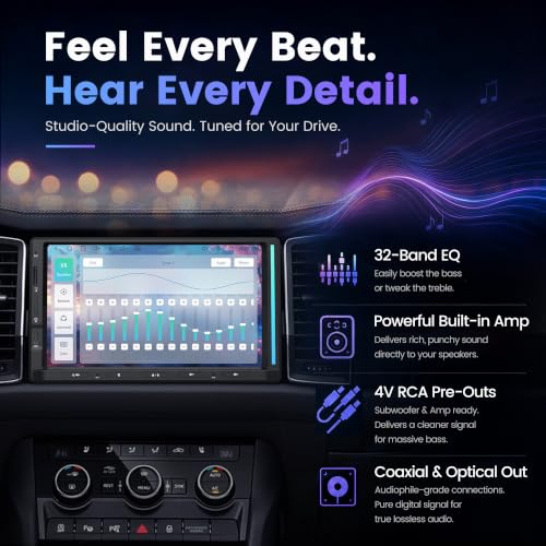 ATOTOZONE S8 Gen4 7-Inch Android Double DIN Car Stereo With 4G LTE and Wireless CarPlay - Image 4