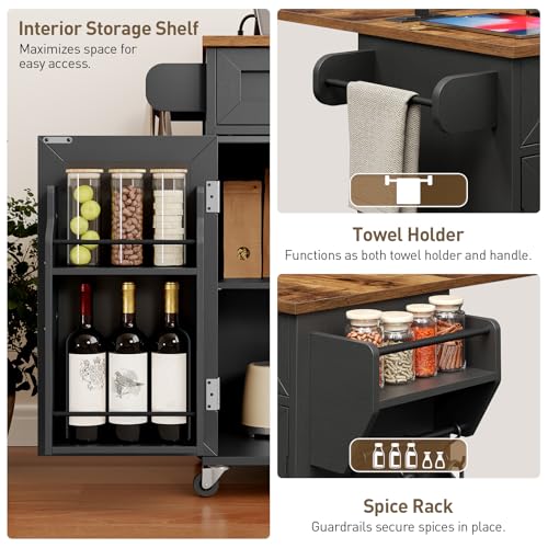 Kitchen-Island-with-Power-Outlets-Drop-Leaf-Kitchen-Cart-with-Storage-Drawer-and-Spice-Rack-Tower-Rack-Island-Table-Black-and-Rustic-Brown