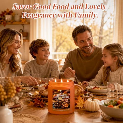 Image of FF FRAGRFLOWING Large Fall Candle for Home Scented, Soy Wax, 22 oz