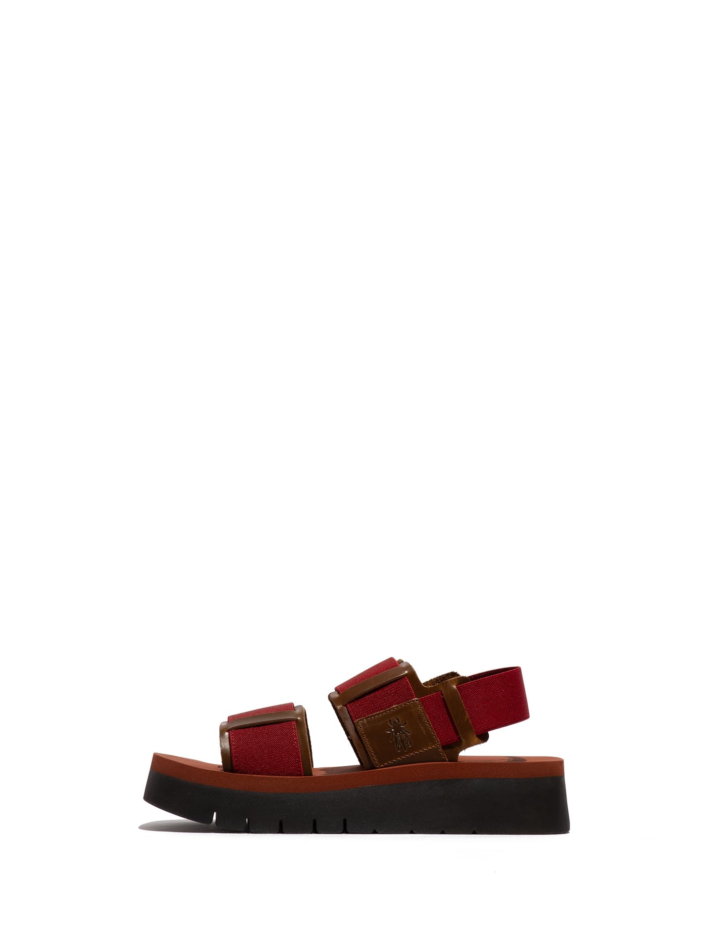 Fly London Women's SORU277FLY Sandal, Camel/Dark red/Brick, 6 UK