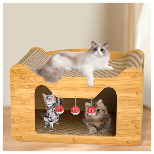 LVSHUOHC Couchage Et Mobilier pour Chats MêMe Un Griffoir Est Un Nid De Chat, Griffoire Chat Boule De Cloche Gratuite Lors De La Commande, Griffoir pour Chat Niche Chat Exterieur