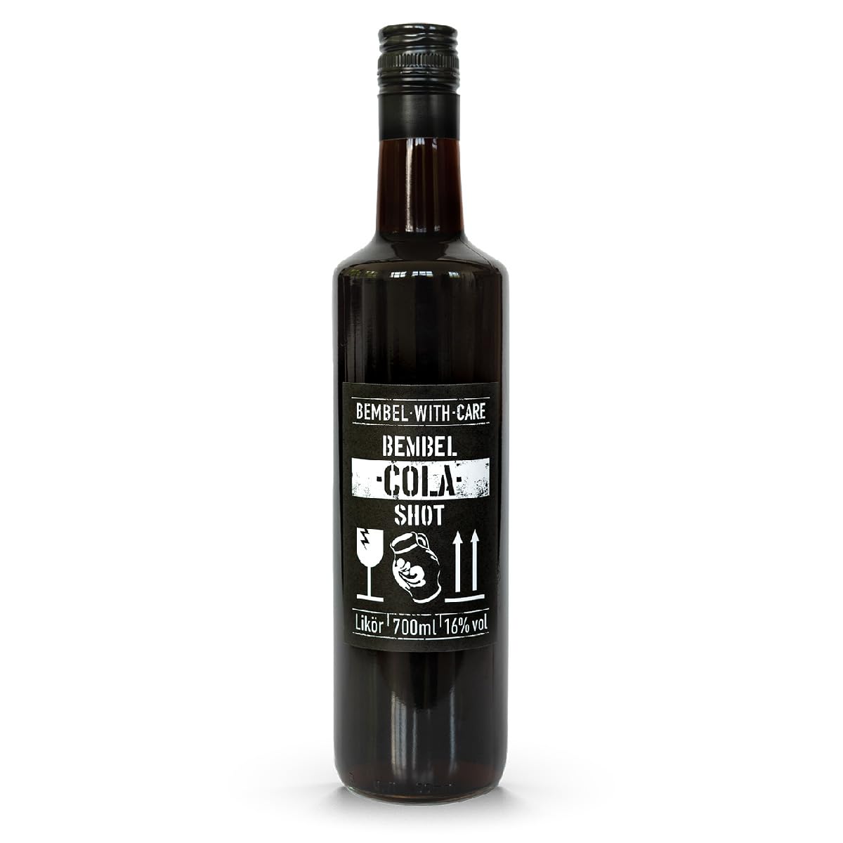 BEMBEL WITH CARE Apfelwein Cola 16% Likör 0,7 Liter und einer individuelen BEMBEL WITH CARE Postkarte