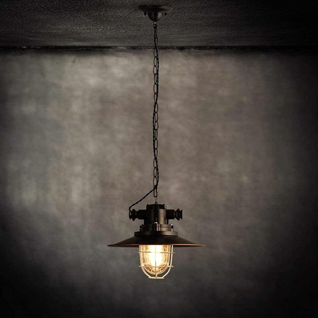 Lustre industriel en fer E27 avec abat-jour réglable pour bar et salon