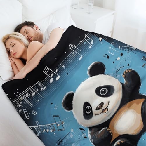 Couverture en molleton panda pour lit et canapé plaid léger doux