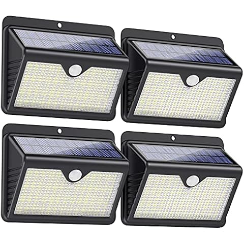 Solar Lights Outdoor【4 Pack 315 LEDs Super Bright】 Solar Motion Sensor Lights Outdoor with 270° Lighting Angle IP65 Waterproof Security Lights for Garden Front Door Yard Patio Fence Garage Deck etc. Cover