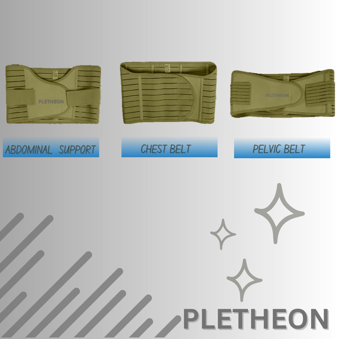 PLETHEON Post Pregnancy Belt For Belly, Waist & Pelvis Slimming belt For After Delivery C-Section Abdomen belt Postpartum Stomach Wrap Abdominal belt (Free size-Green),Cotton Blend - Image 4 thumbnail