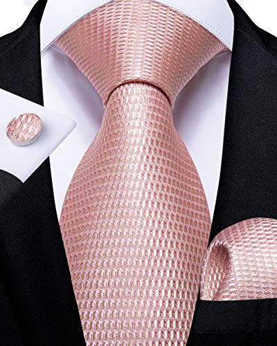 Image of DiBanGu Mens Zipper Ties Silk Adjustable Necktie Pocket Square | Paisley /Striped Pattern,Pre-tied Gift Tie Sets,Jacquard Woven,Pocket Square Cufflinks,Great for Formal & Business Wedding