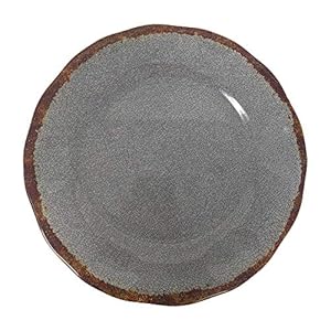 Giannas Home 12 Piece Rustic Farmhouse Melamine Dinnerware Set Gray