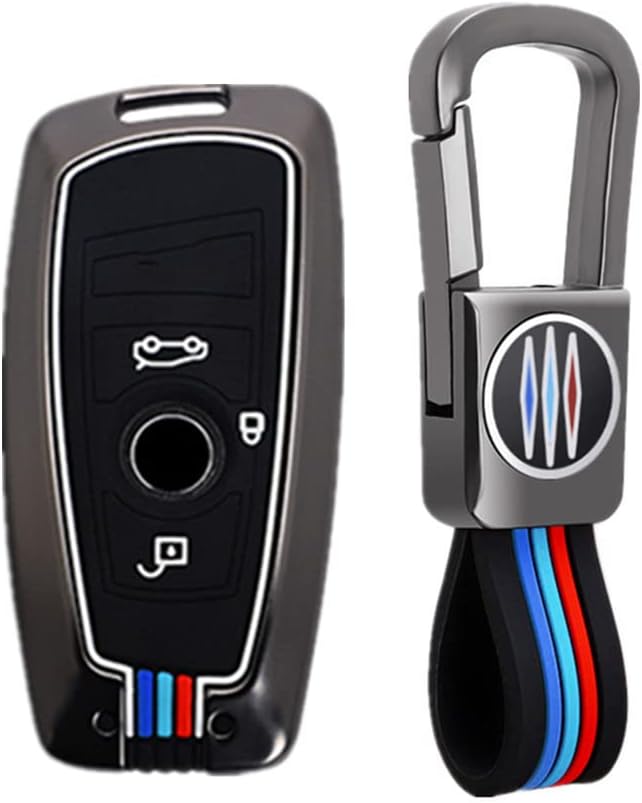 Happyit Zinc Alloy Car Key Cover Cases fit for 1 3 5 Series F10 F20 F30 G20 F31 F34 G30 F11 X3 F25 X4 I3 M3 M4 360° Water Proof Protect with Fluorescence (3 Buttons, Matt color)