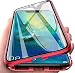 Produktbild Kompatibel Hülle iPhone 12 Mini Magnetische Adsorption Handyhülle Metallrahmen Transparent Vorne und Hinten Gehärtetem Glas Schutzhülle 360 Grad Stoßfest Cover Case - Rot