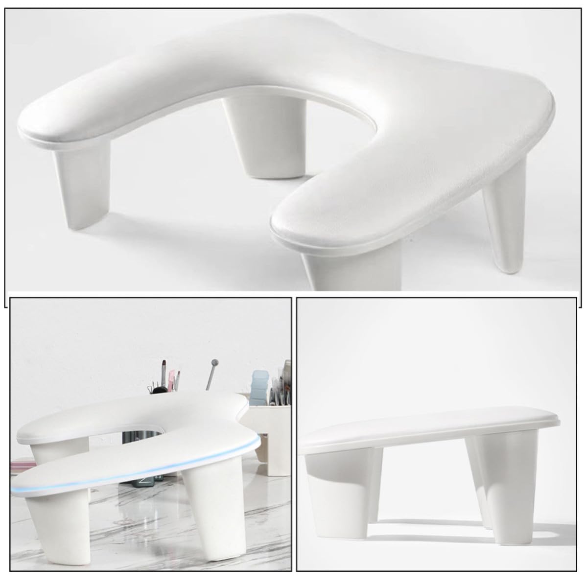 GLEAVI Reposabrazos para Uñas en Forma Diseño Ajustable, Almohada Portátil de Pu para Soporte de Manos en Manicura y Decoración de Uñas