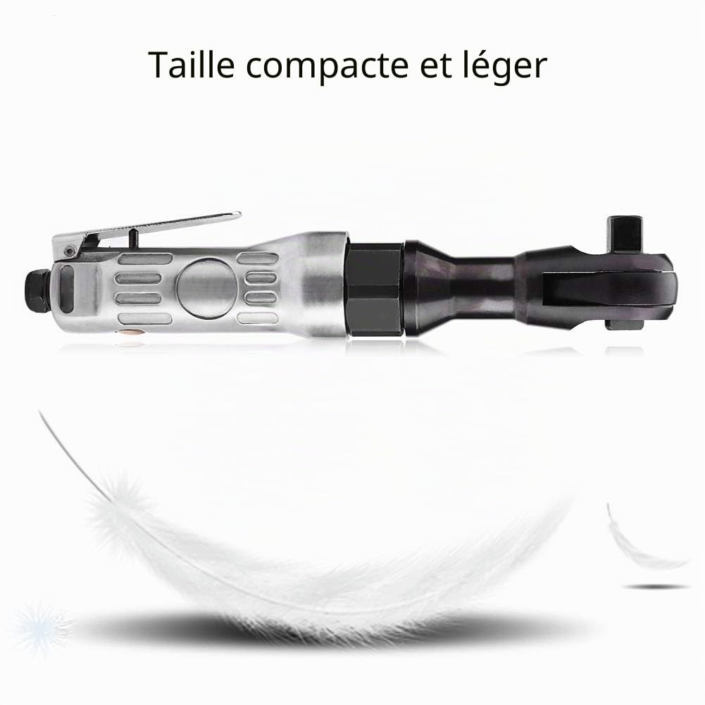 Clé à cliquet pneumatique, clé à Chocs pneumatique Professionnelle 1/2", entraînement par Couple Robuste, 50 pi-LB, clé à cliquet réversible à cliquet pneumatique, 160 TR/Min