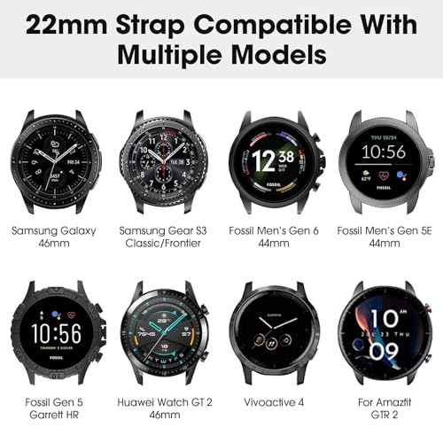 Bracelet montre sport silicone à libération rapide 22mm agate