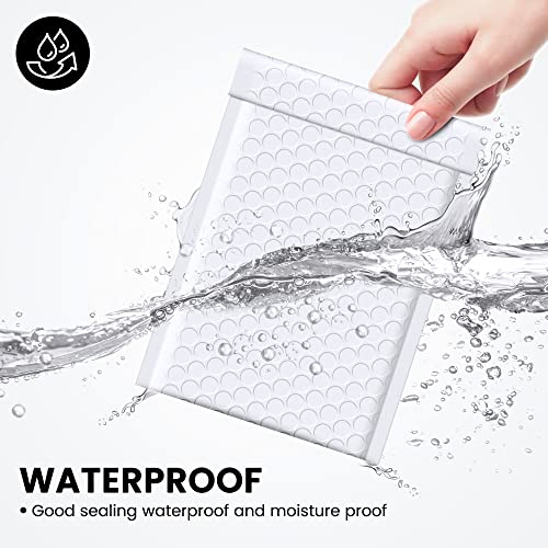 Image of Fuxury 4x8 Bubble Mailers 100 Pack White Padded Envelopes Usable Size 4x7 inch Opaque Small Padd Mailer for Gifts Mailing Envelopes Bubble Padded, Envelope Small Business Shipping