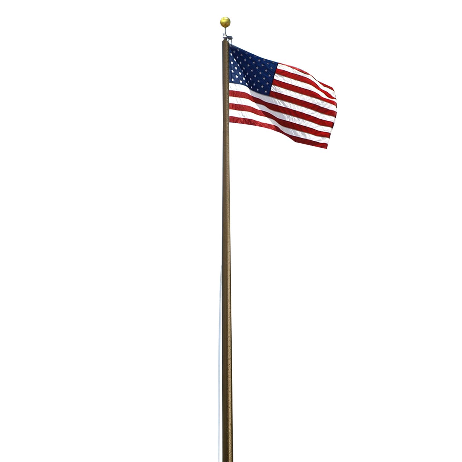 Super Tough USA-Made 25ft Heavy Duty Flag Pole for Outside House - Bronze Anodized - Residential In-Ground Flagpole - 4-Section High-Grade Aluminum - Includes All Accessories