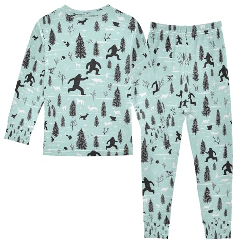 Black Silhouettes Of Wild Men Pajamas Set Long Sleeve Soft Cotton Sleepwear 2 Piece2