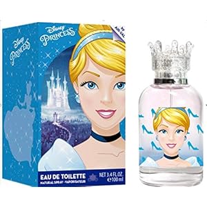 Disney Princess Perfume Eau de Toilette Made in Spain, Blue, Cinderella for Girls by Air Val International, 3.4 Fl Oz