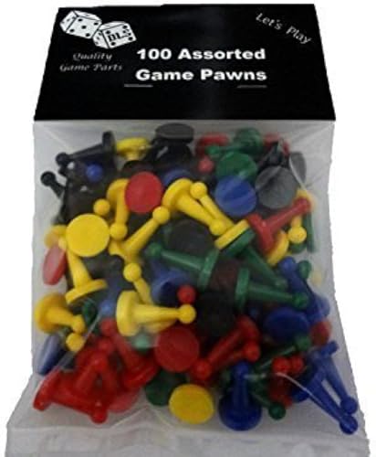 100 peones de juego surtidos - 5 colores - 20 de cada color