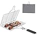 Panier à Griller, Panier de Barbecue En Acier Inoxydable, Panier Grille pour Barbecue, Acier Inoxydable Pliable Panier à Poisson En Acier Inoxydable avec Poignée Amovible pour Poisson, Steak, Crevette
