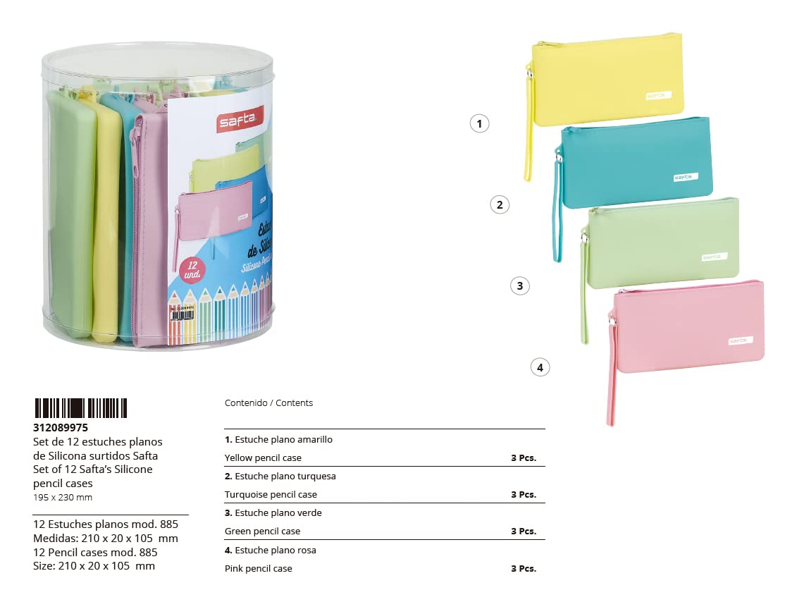 Set 12 Portatodo Planos Silicona Surtido Safta, 195x230mm