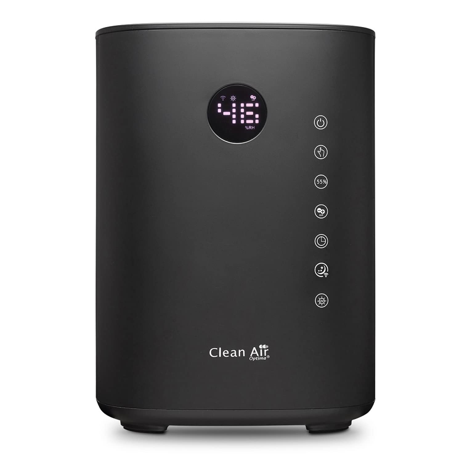 Clean Air Optima CA-604 Smart Top Filling - 3 en 1: Humidificador, purificador de aire y aromaterapia. - Capacidad min.120 ml/h - máx.400 ml/h! - Ideal para habitaciones de hasta 55 m²/140 m³ (negro)