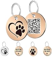 MYLUCKYTAG Stainless Steel QR Code Pet ID Tags Dog Tags - Pet Online Profile - Scan QR Receive In...