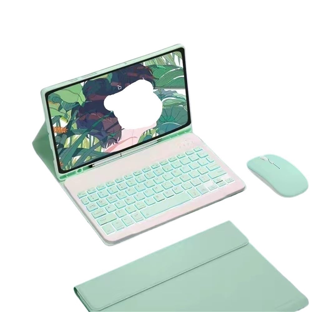 Étui clavier magnétique iPad Pro 12.9 cuir souris rétroéclairé vert - 7