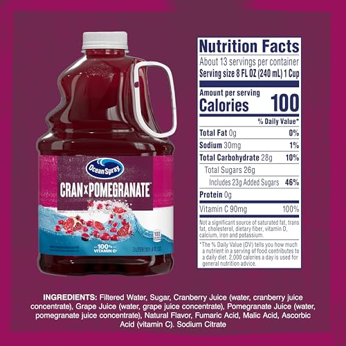 Image of Ocean Spray Cran-Pomegranate Cranberry Pomegranate Juice Drink, 101.4 Fl Oz Bottle
