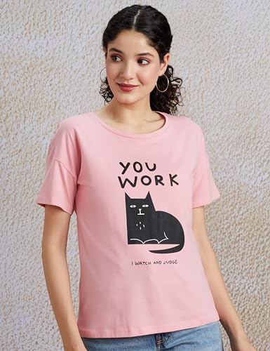 Image of Amazon Brand - Symbol Women Cotton Stretch Regular Fit Round Neck Half Sleeve T-Shirt (Available in Plus Sizes)