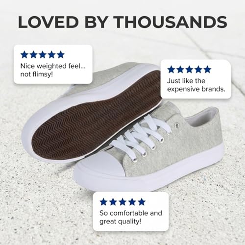 Image of Canvas Shoes for Women, Women's Fashion Sneakers | Casual Low Top, Lace Up, Rubber Sole, Canvas Upper, Cushioned Insole