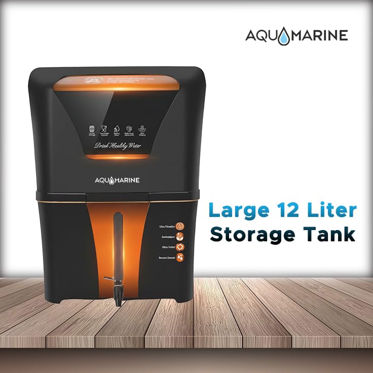 Image of Aqua Marine 4 in 1 Copper RO Water Purifier with 10 Stage Purification Filtration, UV, UF, TDS Adjuster and 12 Liter Large Storage Tank, Suitable for all type of water supply