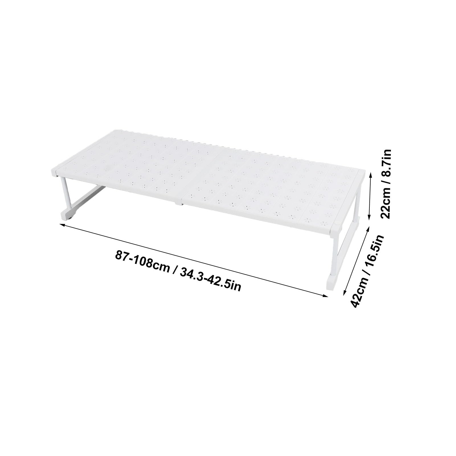 Jeffergarden Ripiani da Appoggio per Armadio Espandibili Scaffale per Armadio Espandibile Scaffale per Riporre Oggetti Durevole Salvaspazio per il Bagno (Lunghezza 87‑108 cm/34,3‑42,5 pollici)