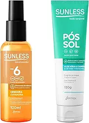 Kit Sunless Bronzeador Cenoura 120ml + Pós-Sol Aloe 120ml