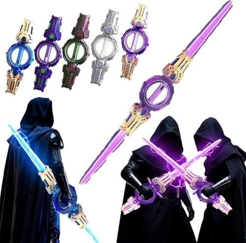 Image of Braintastic Kids Spiral Round Sword Toy with LED Lights & Rotating Action | Light Up Magic Sword with Wrist Rotation Feature | Action Role Play Toy for Boys & Girls | Birthday Gift Toy for Kids Age 3+