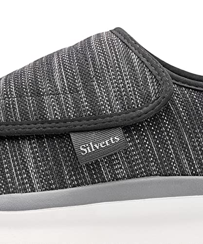 Image of Silverts Women's Adaptive Clothing Comfort Shoes, Easy Closure Adjustable Wide Fit Footwear for Elderly, Nursing Home