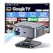 【1500 ANSI/Google TV/Auto Focus】 XIWBSY Videoprojecteur 4K Supporté, 38000 Lumen FHD, 360° Rotation, Projecteur Video Contrôle Vocal, Retroprojecteur WiFi6 Bluetooth 5.3, Projector Home Cinéma