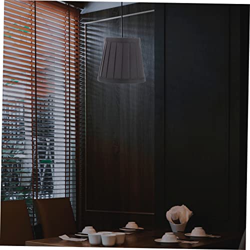 Image of Lamp Shade Replacement Cover Elegant Black Pleated Fabric for Chandeliers Wall Lamps Easy Installation Fits Multiple Lighting Fixtures Stylish Home Decor