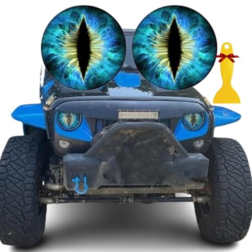 Image of Beast Eyes Headlight Decal Pair for Jeep, 3D Stereo Eyes Stickers, Funny Decoration for Truck Car Body Window Bumper (#02)