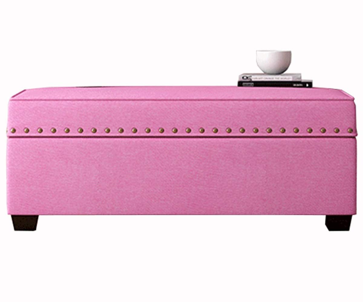 Banc à chaussures en lin avec coffre à jouets robuste et compact