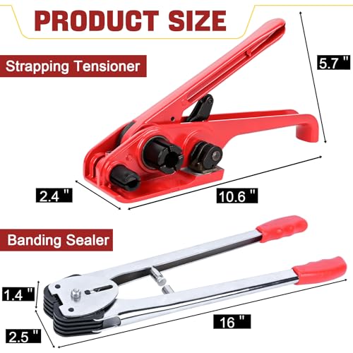 Myfamirea KIT-RED Banding Packaging Pallet Strapping Kit Poly Strapping Tensioner Tool thumb #1