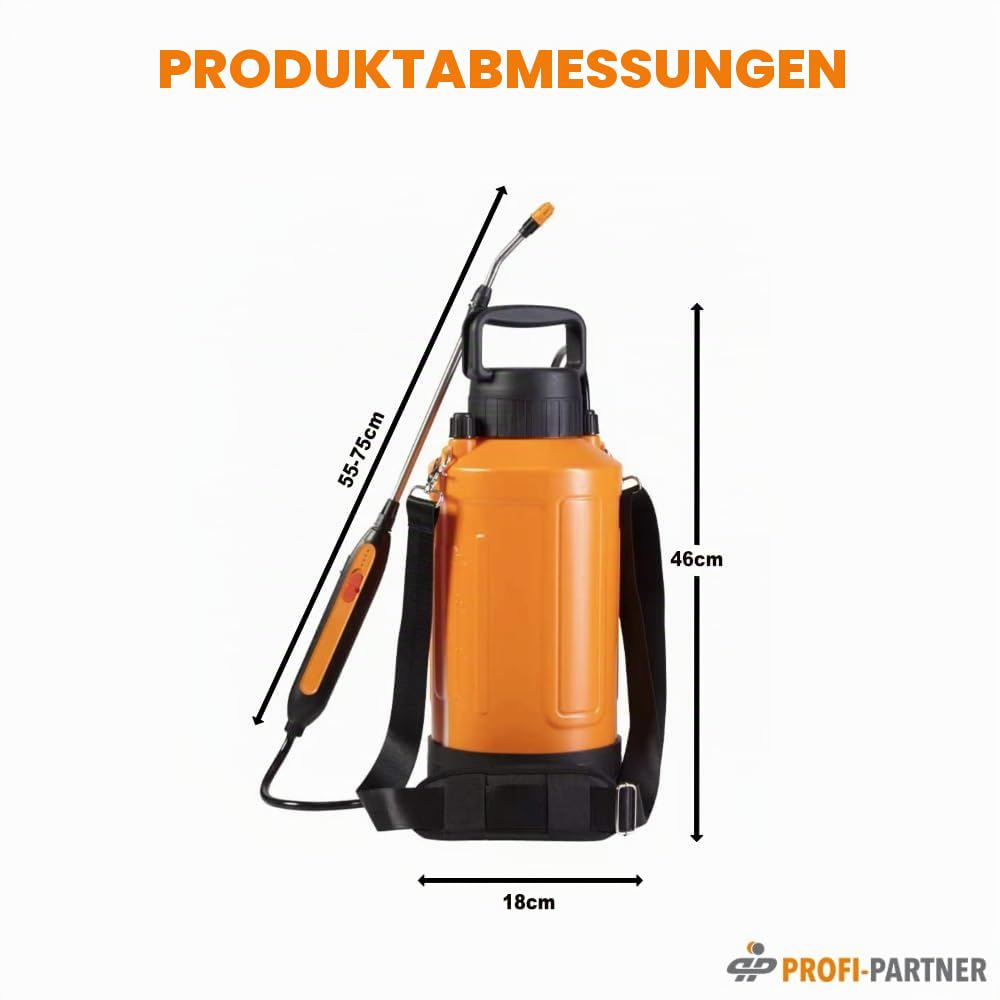 Handlicher Akku-Sprüher 6L | Elektrischer Drucksprüher mit teleskopierbarer Lanze (55–75cm) | 120 Min Laufzeit | USB-C Ladefunktion | Tragegriff & Schultergurt