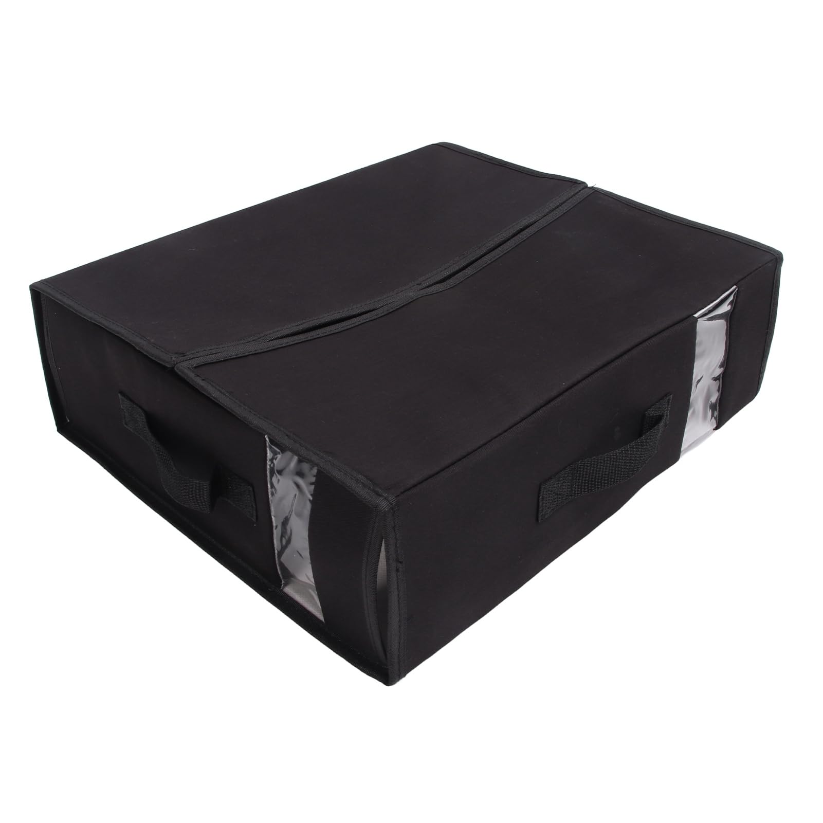 Focket Organizzatore per Lenzuola, Confezione da 3 Armadi Pieghevoli in Lino con Maniglia e Finestra, Organizer per Set di Lenzuola per Coperta, Copripiumino, Scatola Portaoggetti