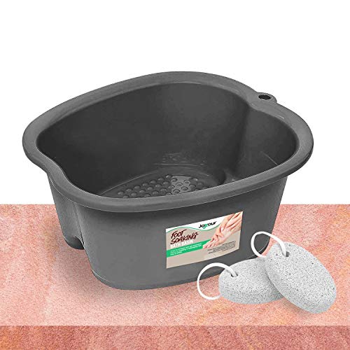 Foot Soaking Bath Spa - Includes 2 Callus Removers - For Soaking Feet | Great For Pedicures, Massaging, Relaxing, Essential Oils | For Removing Callus, Fungus, Dead Skin | Great For At Home Spa