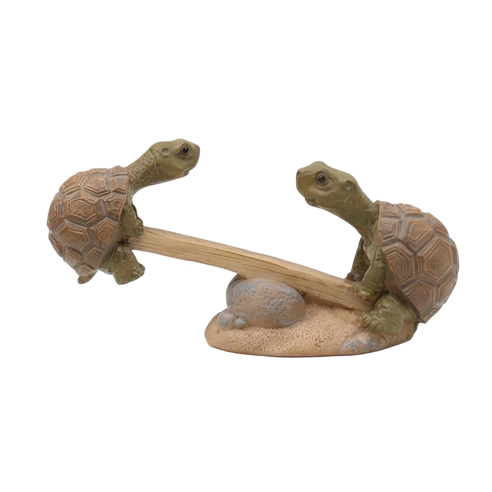 yanzunlrn Creative Turtle Teeters Sculpture Fine Beautiful Handcrafted Turtle Decoration Statue Succulents Arrangement Decoration Desktop Ornament