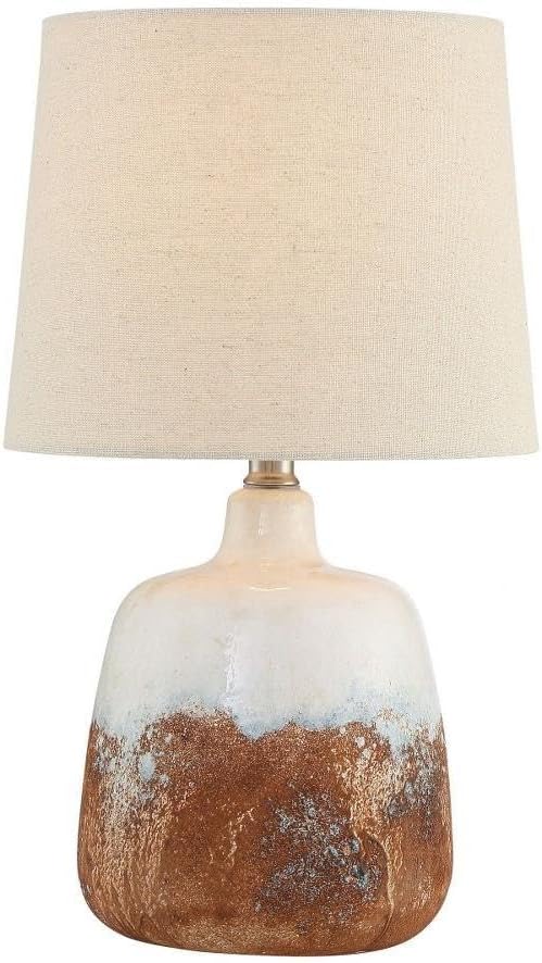 Marco 17 1/4" High White and Brown Ceramic Table Lamp