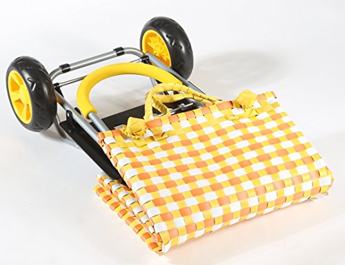 Image of dbest products Trolley Dolly Shopping Grocery Foldable Cart Storage Mom, Blue Polka Dot