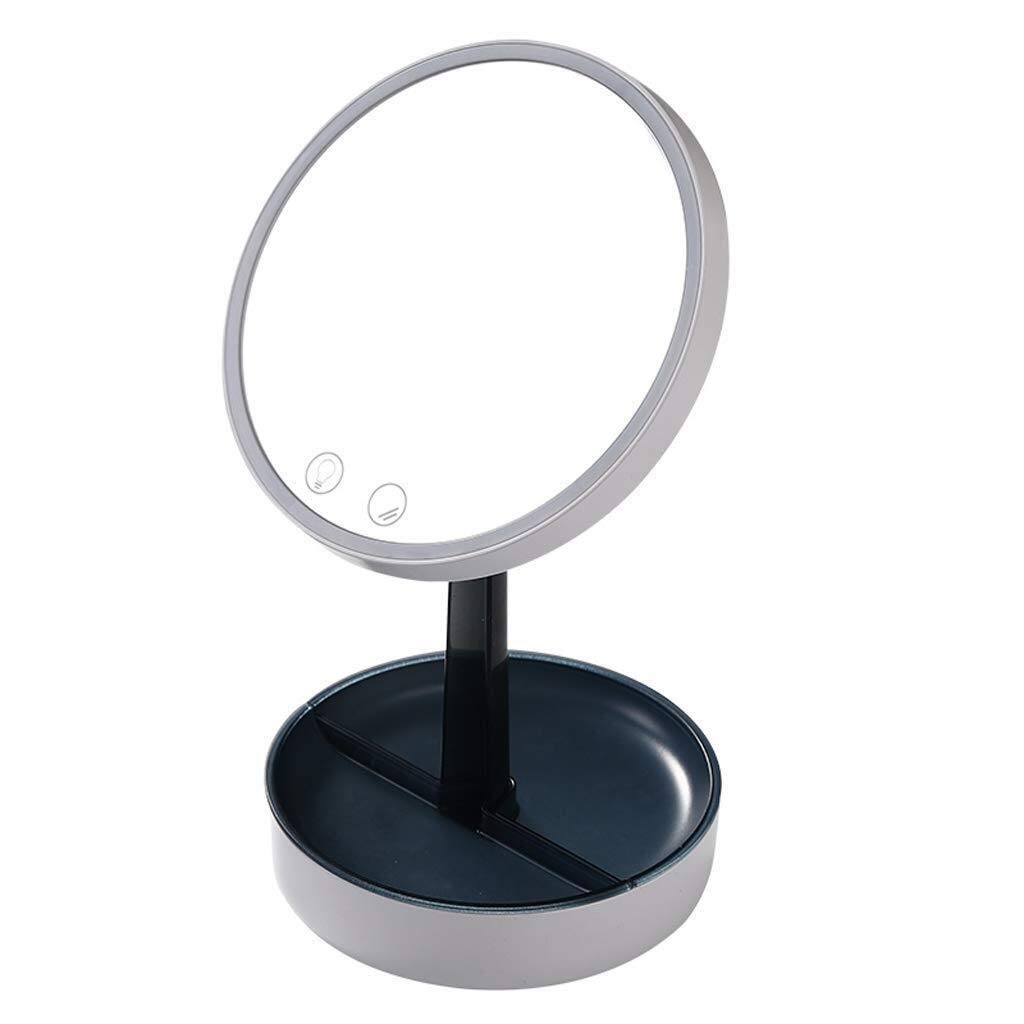 DUSANER Quality goods Table Mirror Cosmetic Mirror With Lamp Desk Led Light Night Light Female PorDressing Table Fill Light Table Mirror Boutique light up life (Color : White, Size : B)