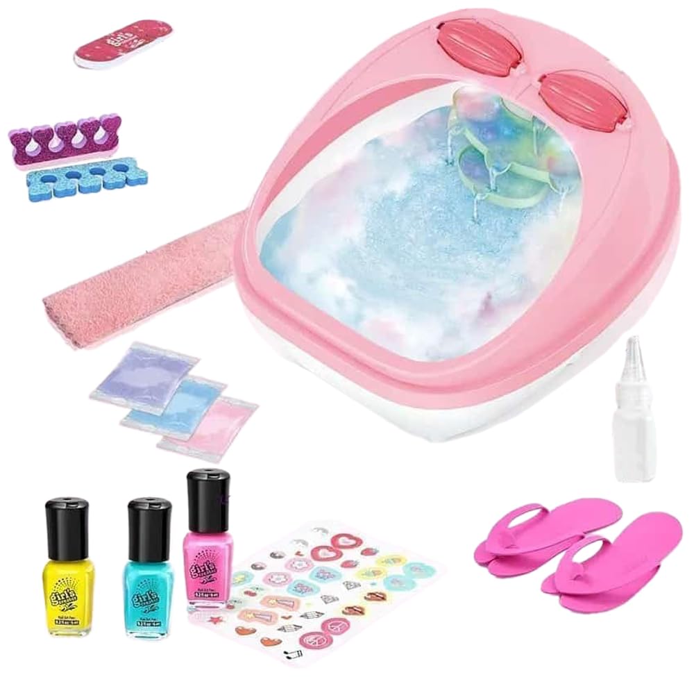 Luxurious Foot Spa Kit with Pedicure Kit - Kids Nail Polish Set for Ultimate Spa Experience - Perfect Teenager Gifts for Girls - Perfect for Sleepovers and Slumber Party (Water Beads)-MBK-390A