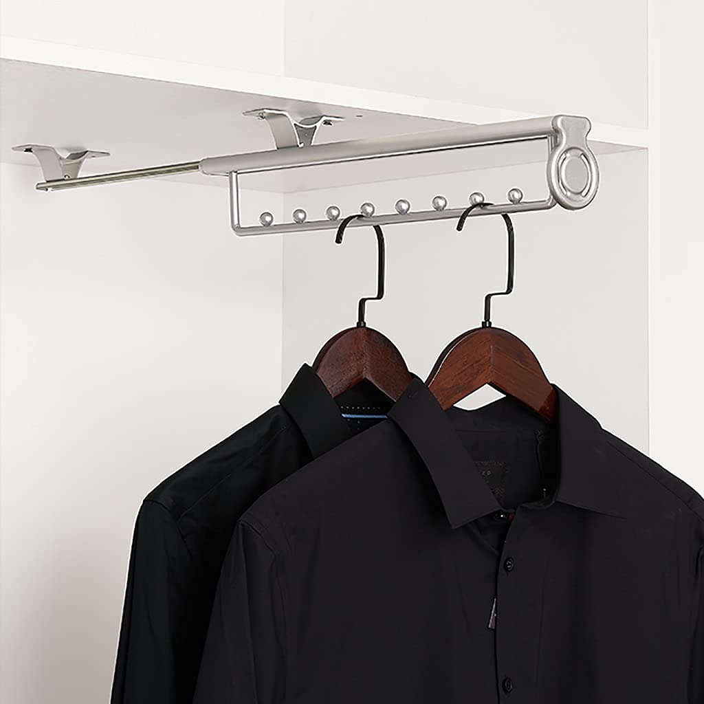 Armario ajustable ordenado con barra de ropa extensible de 25 cm LWX