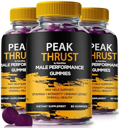 (3 Pack) Peak Thrust Gummies For Men, Official PeakThrust Gummies, Peak Thrust Male Gummy, Premium Formula For Lasting Energy, Stamina and Peak Performance, Peak Thrust ME Gomitas Review (180 Gummies)